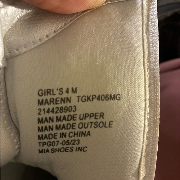 Girls MIA metallic silver cowboy boots size 4 - Picture 2 of 6